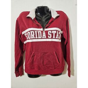 Victoria's Secret Pink 5th & Ocean 1/4 Zip Florida‎ State Sweatshirt Size XS Red